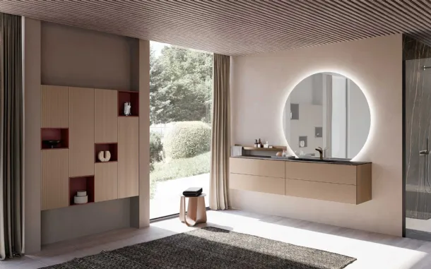 Suspended bathroom cabinet M System 033 by Baxar