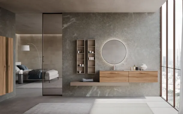 Suspended bathroom unit M System 042 by Baxar.