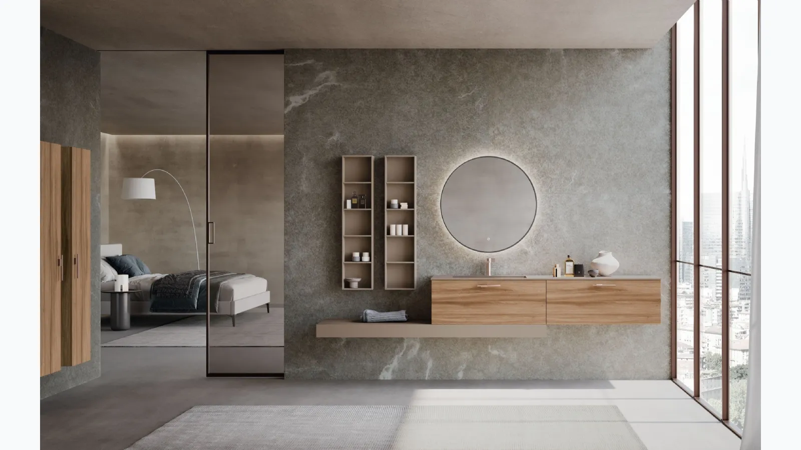 Suspended bathroom unit M System 042 by Baxar.