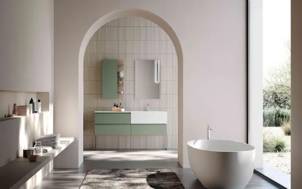 Wall-hung bathroom cabinet M1 System 143 by Baxar.