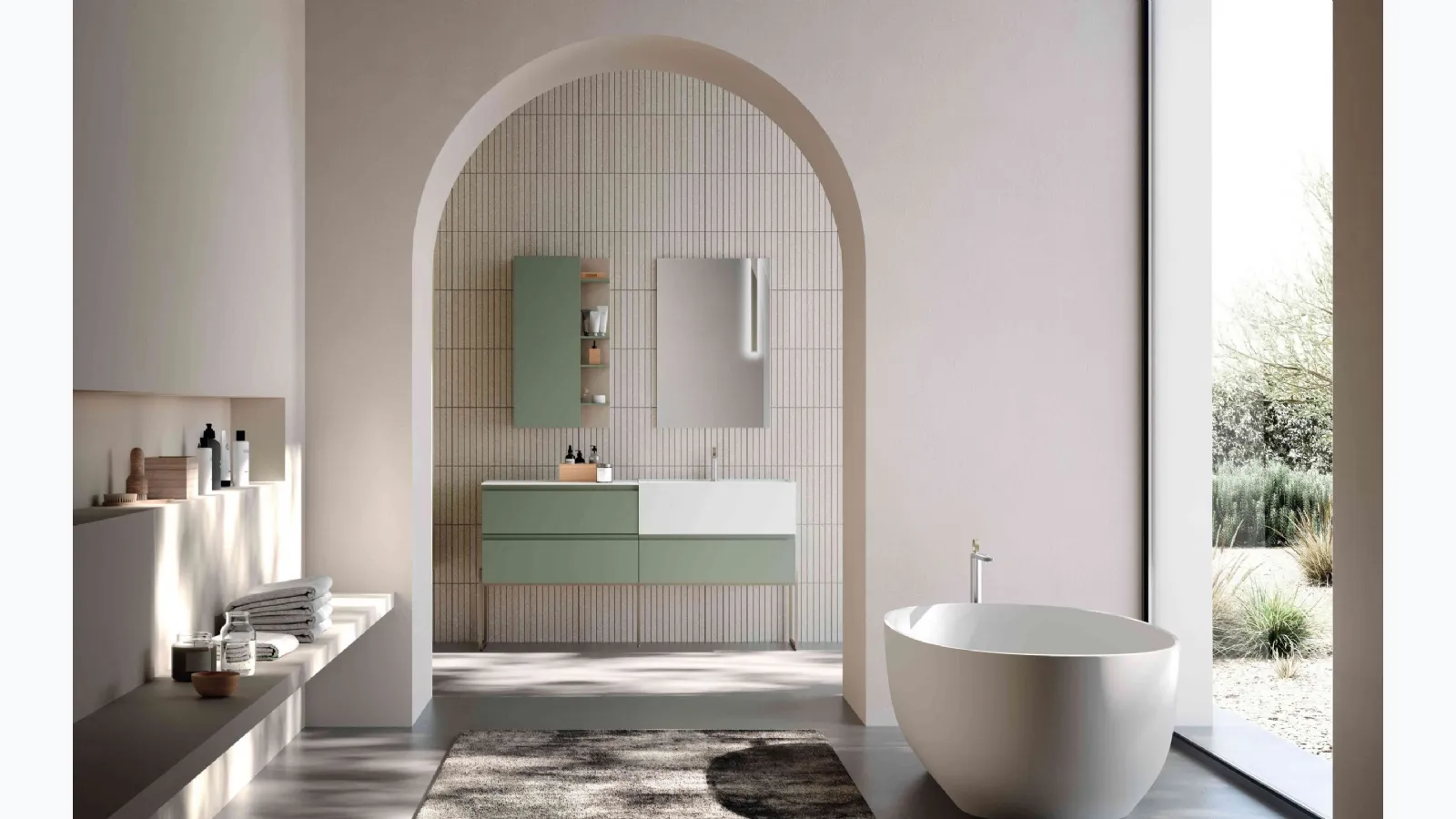 Wall-hung bathroom cabinet M1 System 143 by Baxar.