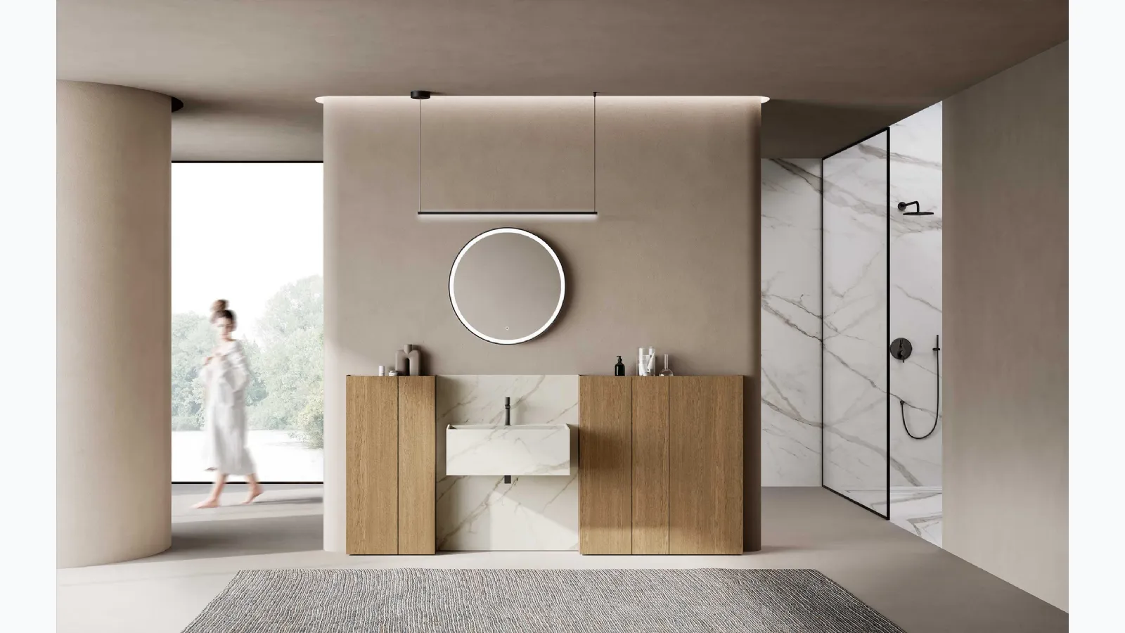 Bathroom Furniture M3 System 302 in Oak by Baxar