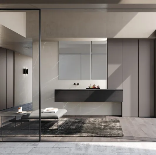 Bathroom Vanity Unit M3 System 307 in black oak veneer by Baxar.