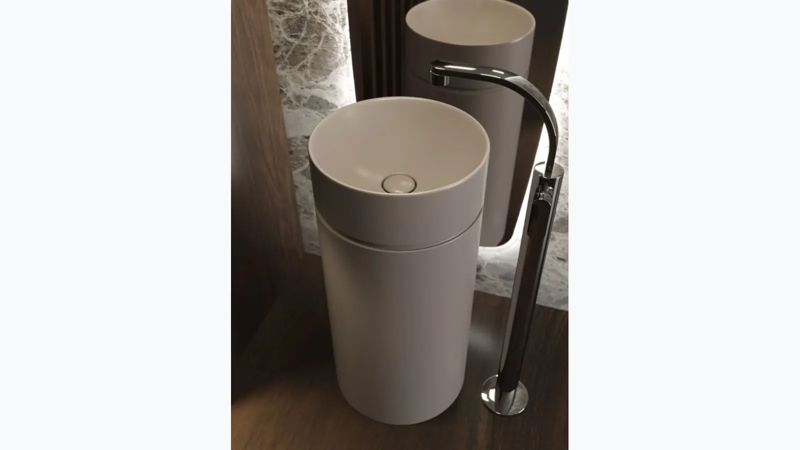 Monotwin Slim washbasin by Flaminia