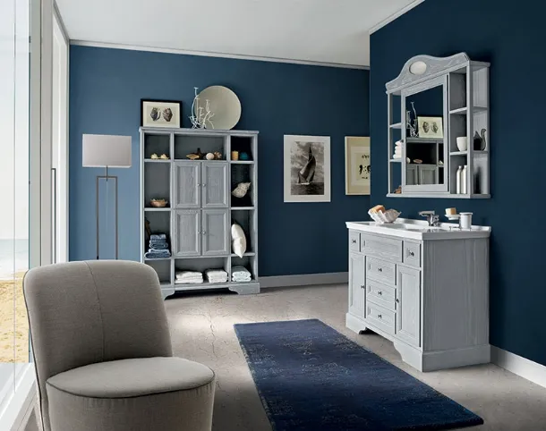 Bathroom Vanity Unit Paestum 01 in Lacquered Ash by Cerasa.