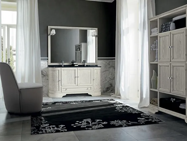 Paestum 02 Bathroom Cabinet in lacquered ash by Cerasa.