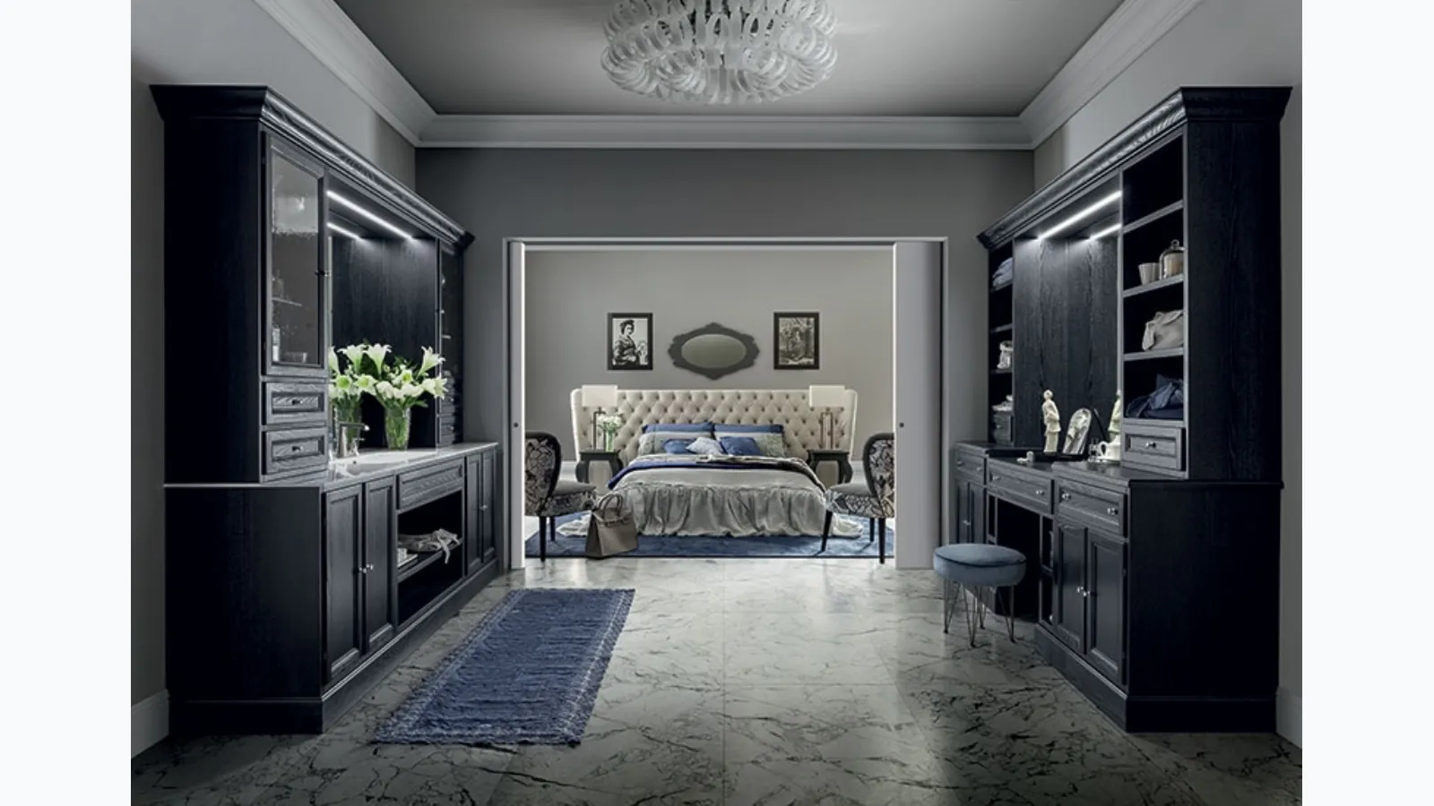 Bathroom Vanity Unit Paestum 04 in Decapé Nero by Ceras