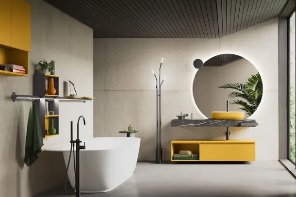 Suspended bathroom vanity unit Segno 00 by Cerasa