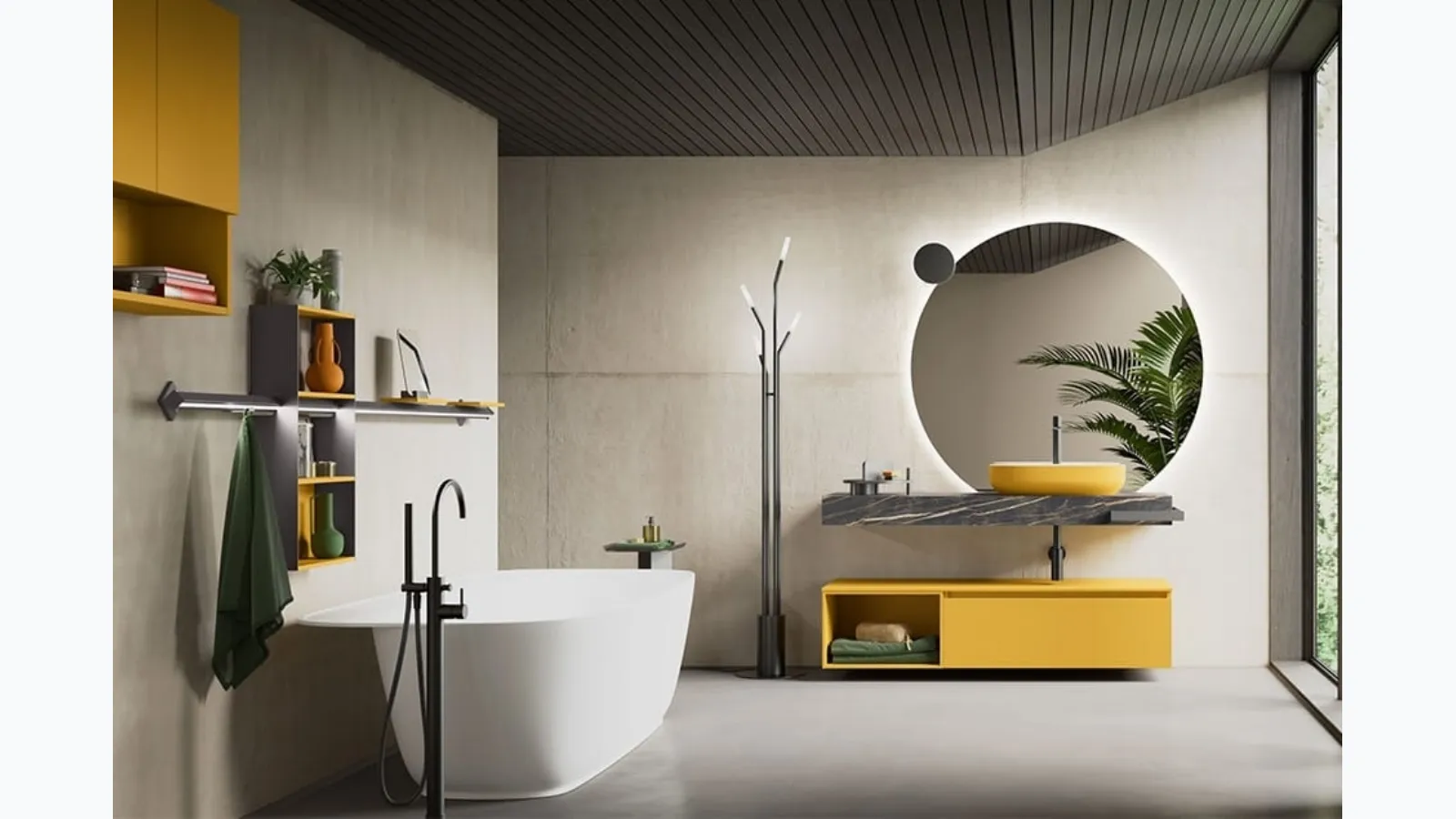 Suspended bathroom vanity unit Segno 00 by Cerasa