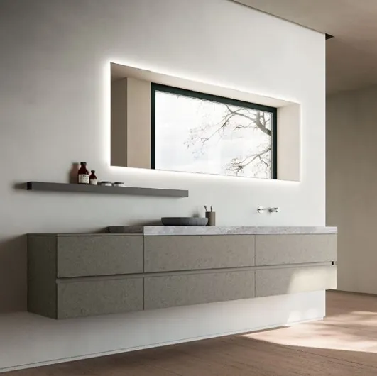 Suspended bathroom cabinet Sign 01 by Cerasa