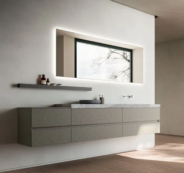 Suspended bathroom cabinet Sign 01 by Cerasa