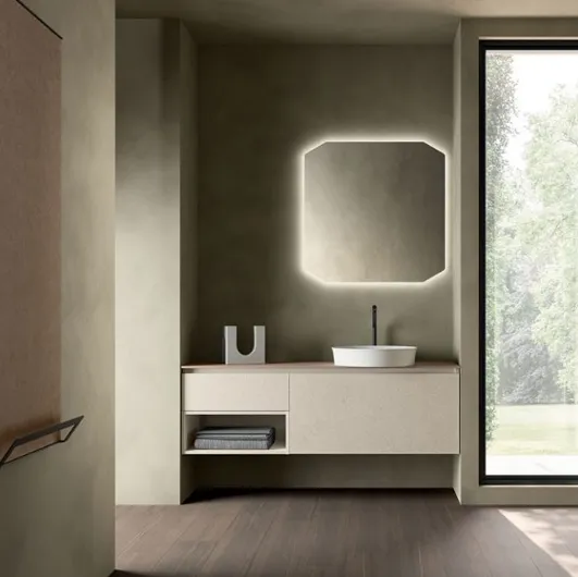 Wall-mounted bathroom vanity Segno 02 by Cerasa