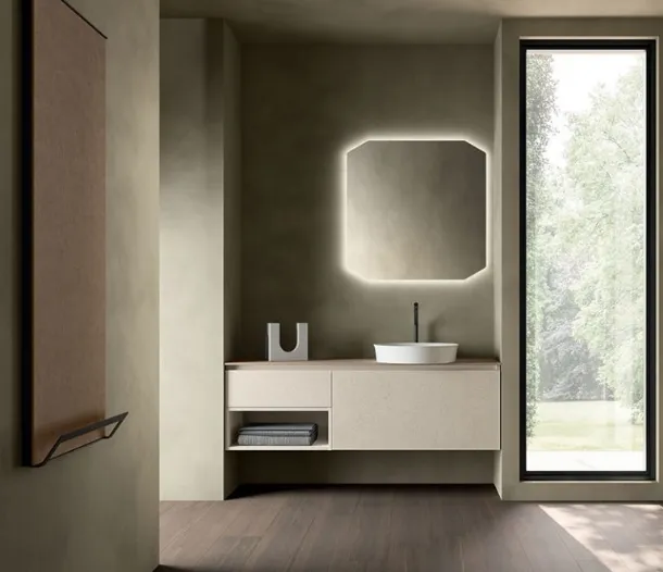 Wall-mounted bathroom vanity Segno 02 by Cerasa