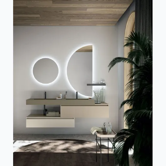 Suspended bathroom cabinet Segno 04 by Cerasa.