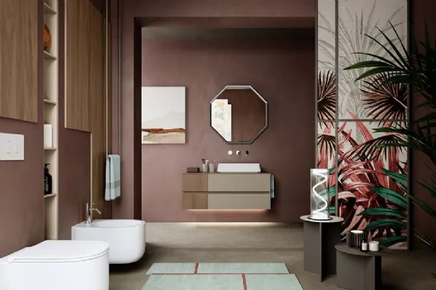 Suspended bathroom cabinet Sign 04 by Cerasa