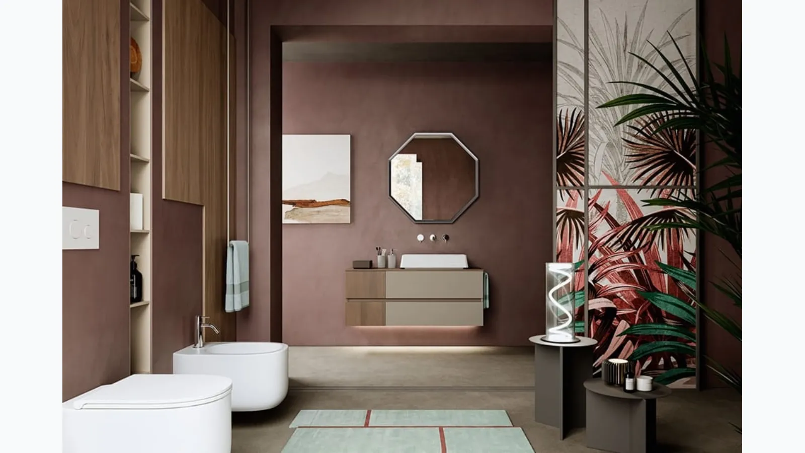 Suspended bathroom cabinet Sign 04 by Cerasa