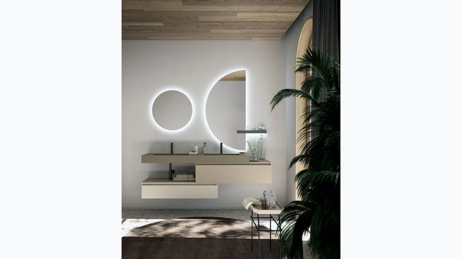 Suspended bathroom cabinet Segno 04 by Cerasa.