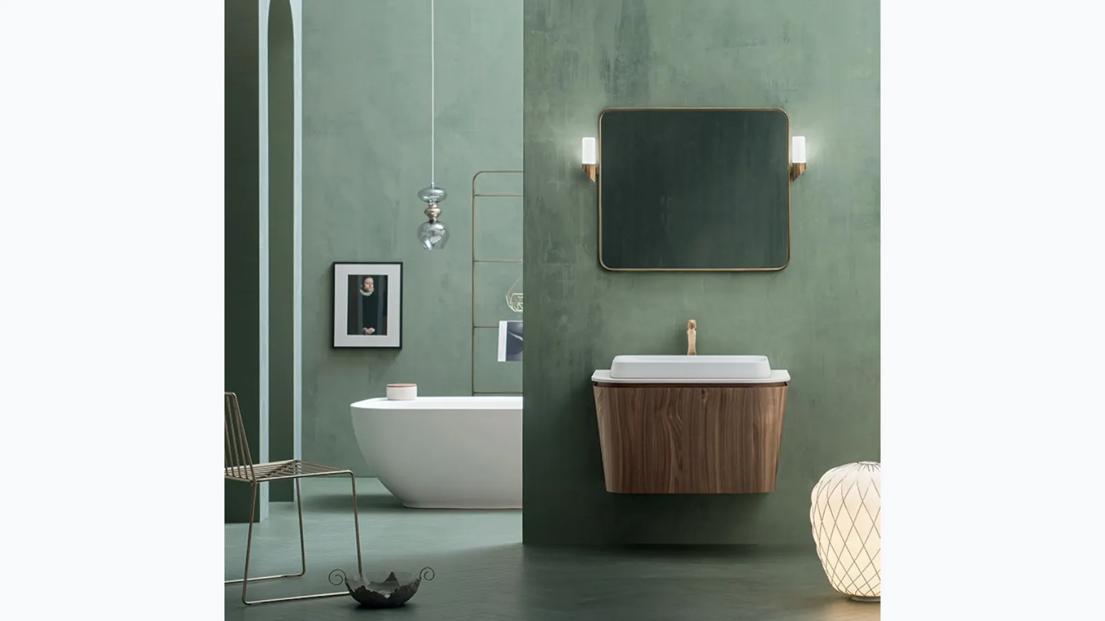 Suspended bathroom vanity Suede 02 by Cerasa.