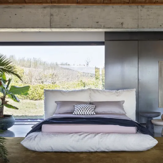 Upholstered fabric bed Alba by Mogg