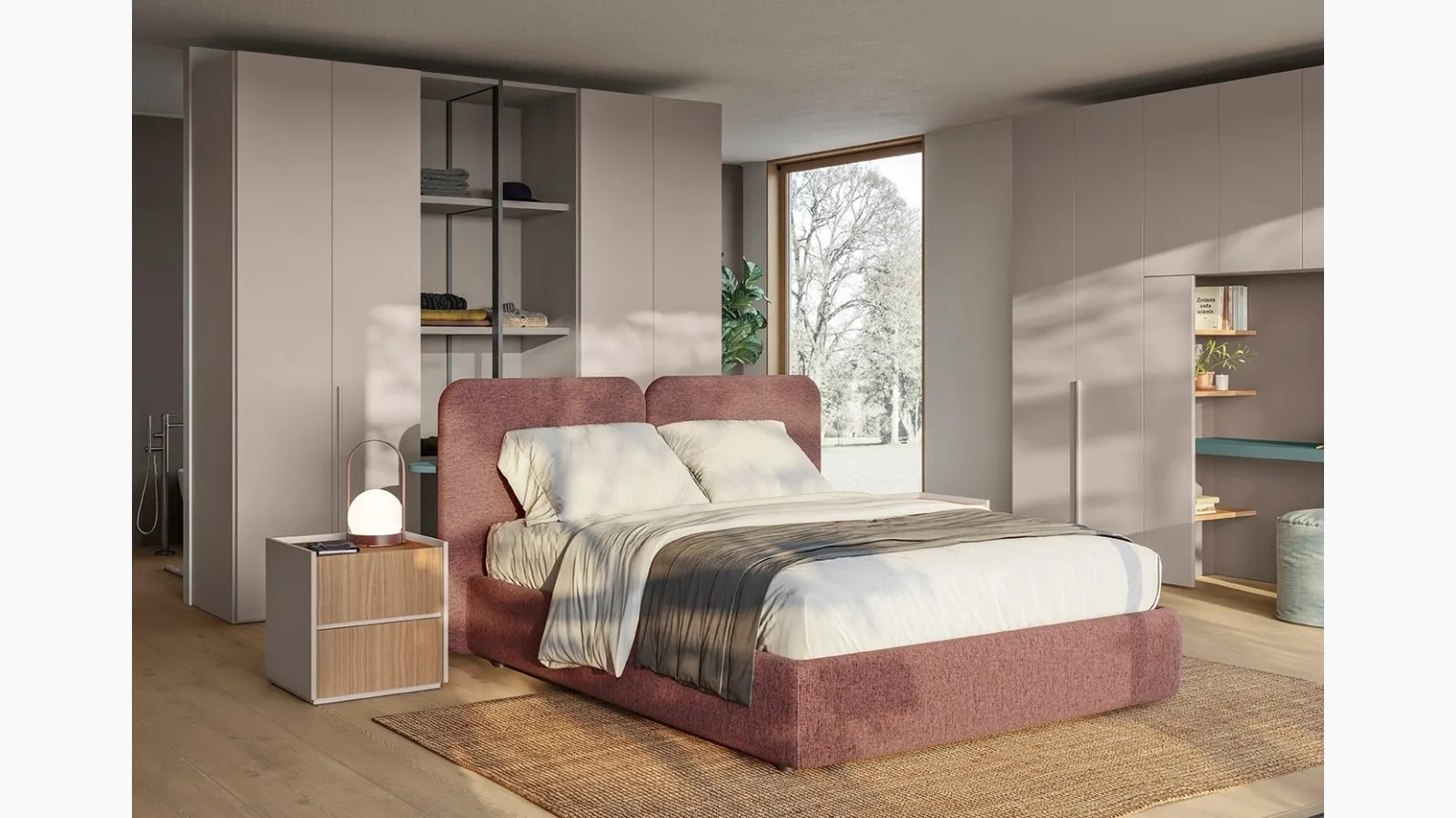 Bed with Alba headboard by Colombini Casa.