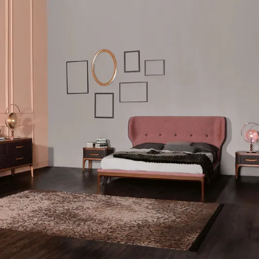 Fabric bed with Ambra headboard by Tonin Casa