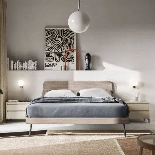 Double bed with Arca headboard by Orme