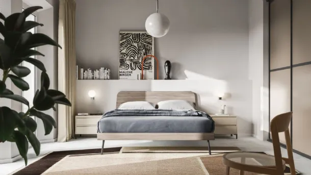 Double bed with Arca headboard by Orme