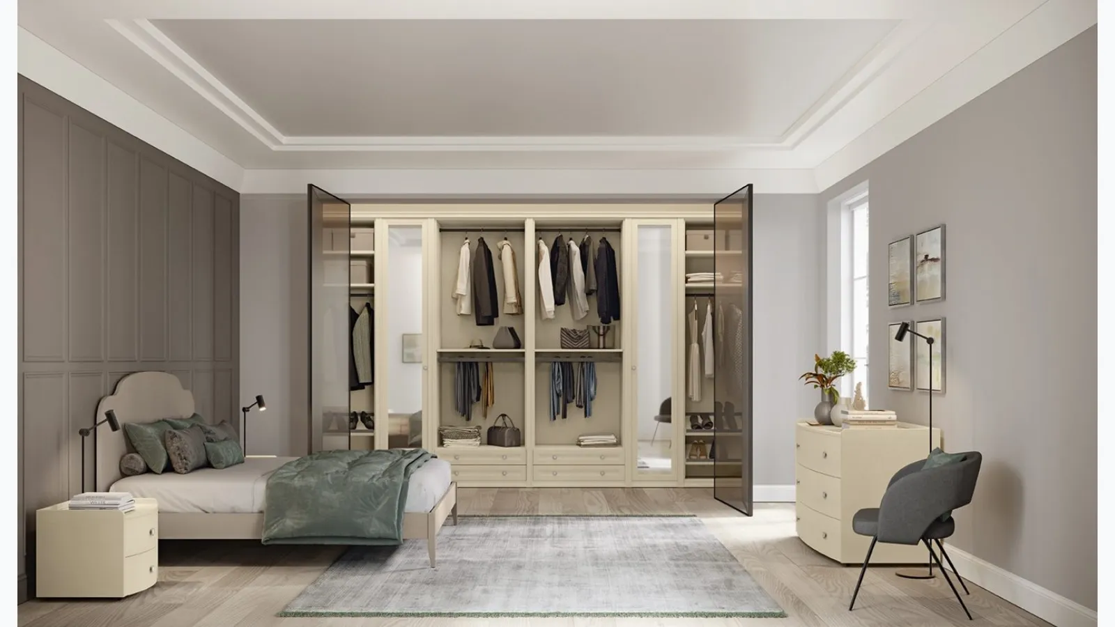 Arcadia Aida Colombini Casa bed with headboard.