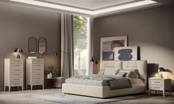 Arcadia Bed Kiss in padded fabric by Colombini Casa