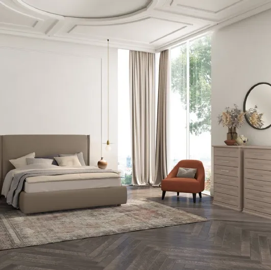 Upholstered fabric bed Arcadia Norma by Colombini Casa.