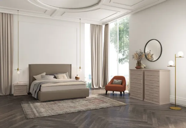 Upholstered fabric bed Arcadia Norma by Colombini Casa.
