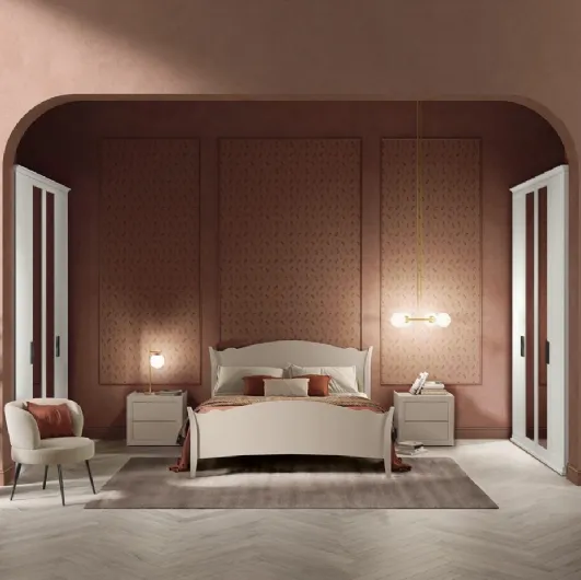 Arcadia Rainbow bed with shaped headboard by Colombini Casa.