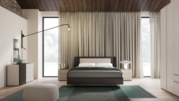 Aura Night 11 bed in Carbon material with padded Orme panel.
