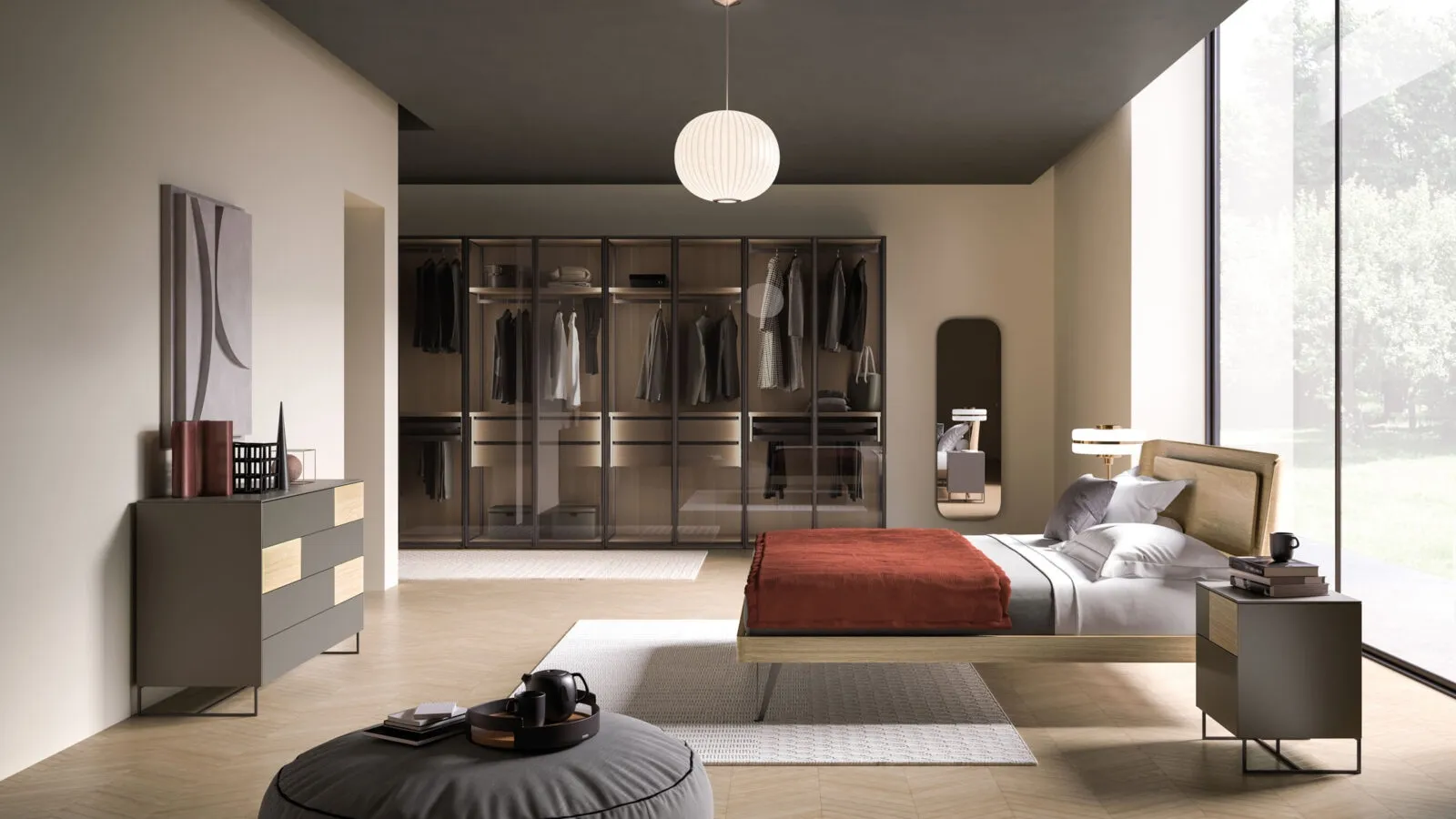 Aura Night 12 Bed in Rovere material by Orme.