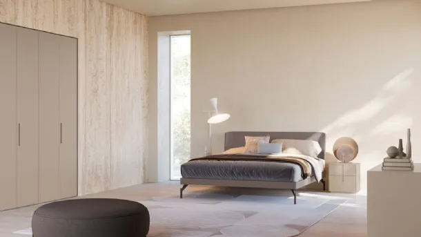 Aura Night 13 bed in matte lacquered Clay by Orme