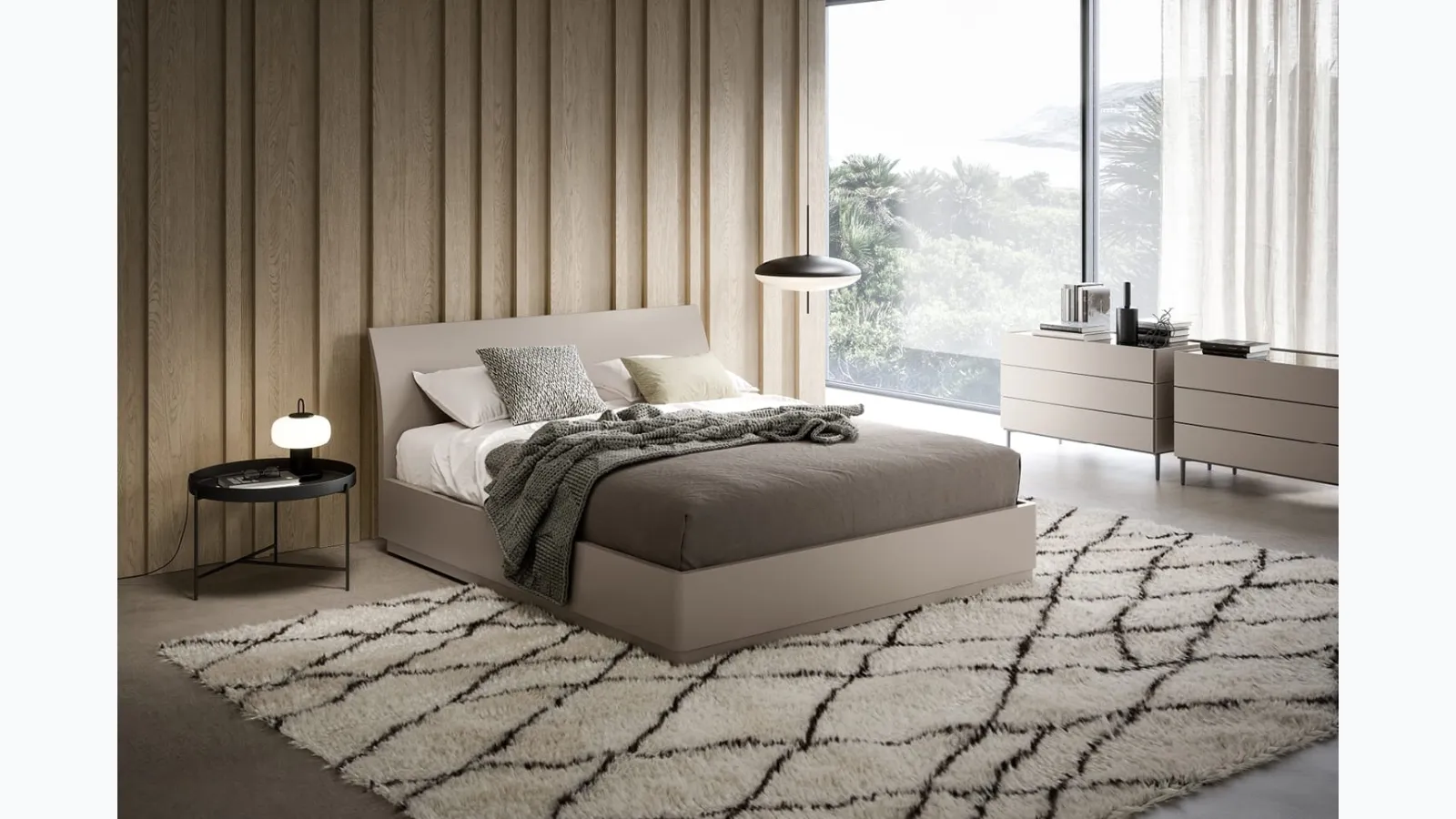 Novamobili's Bend bed with storage box.