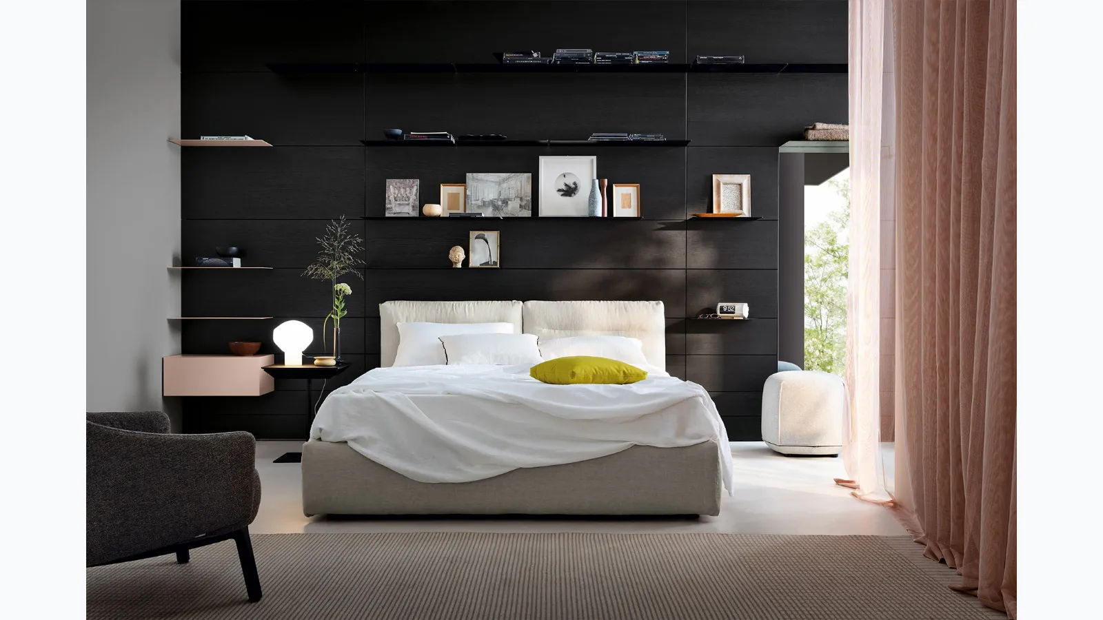 Bombosoft padded bed with Kristalia storage container