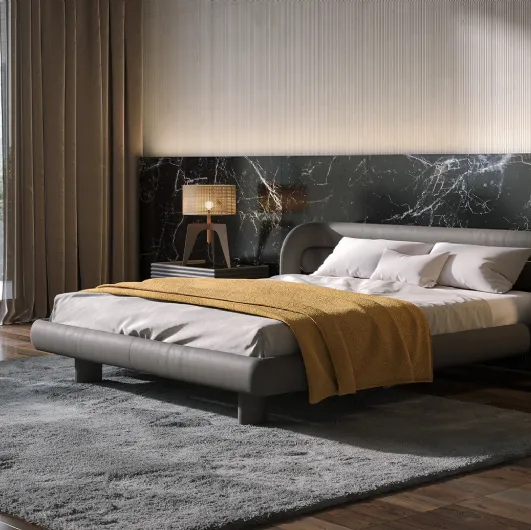 Bull leather bed by Tonin Casa.