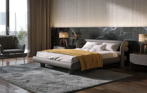 Bull leather bed by Tonin Casa.