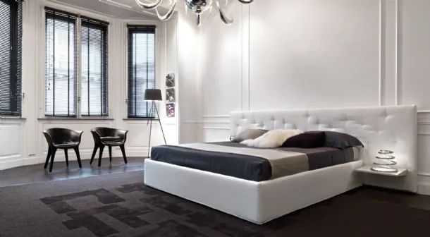Fabric bed with large headboard Chance by Desirèe