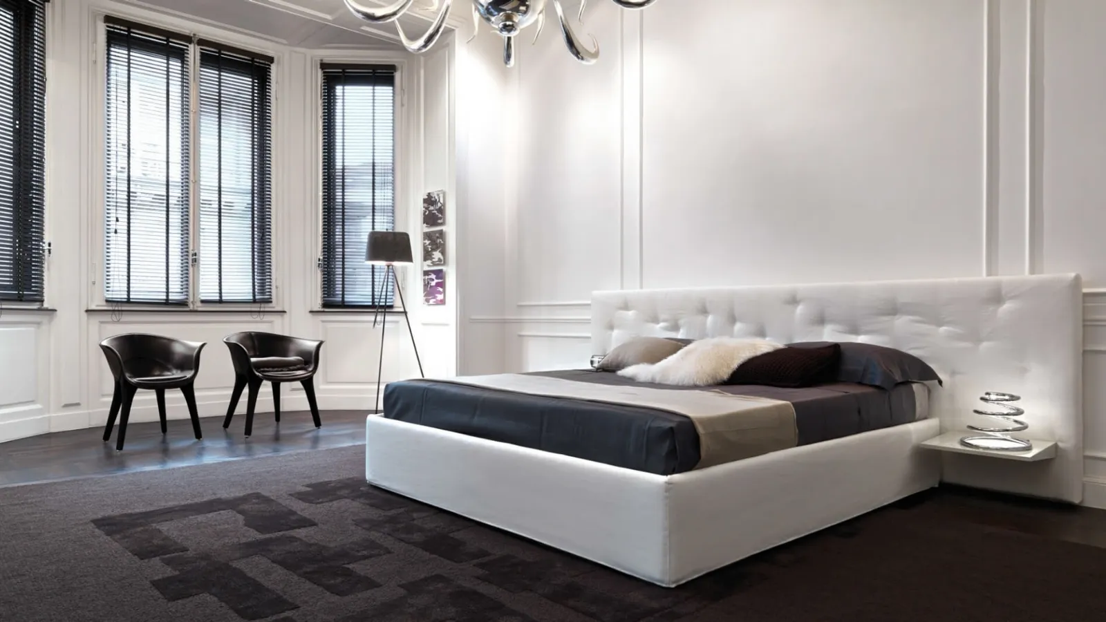 Fabric bed with large headboard Chance by Desirèe