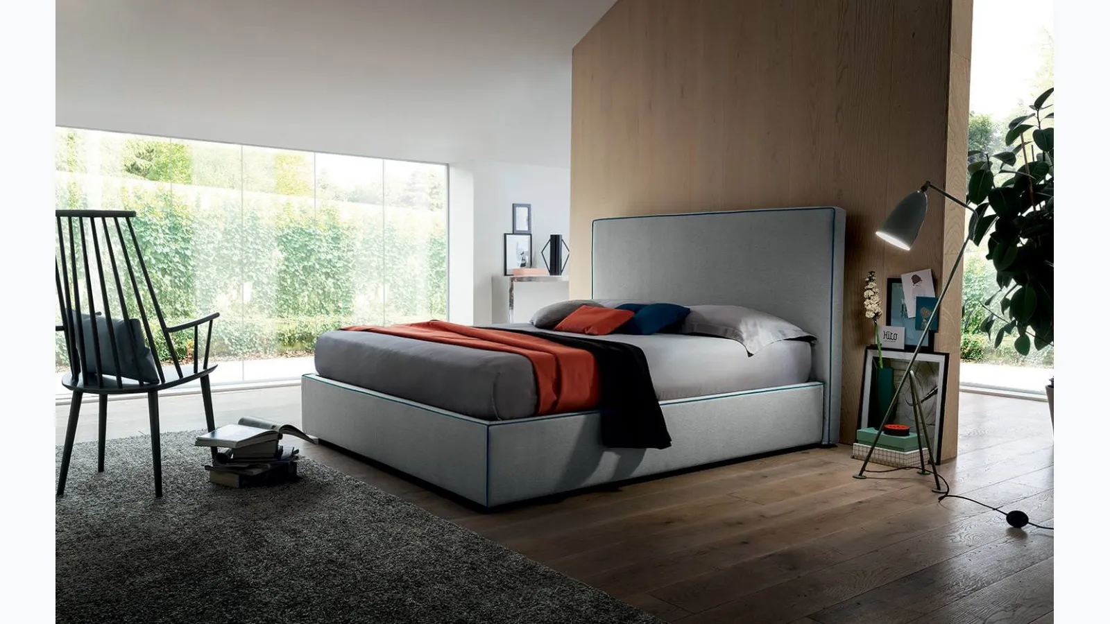 Bed with Charles headboard by Felis