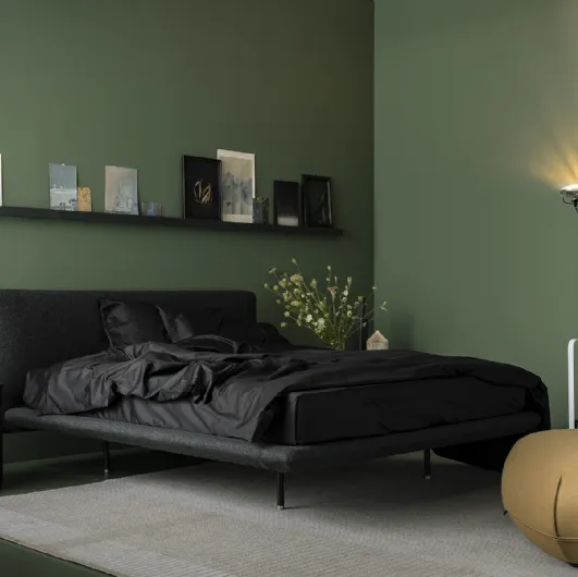 Fabric bed Clapis by Kristalia