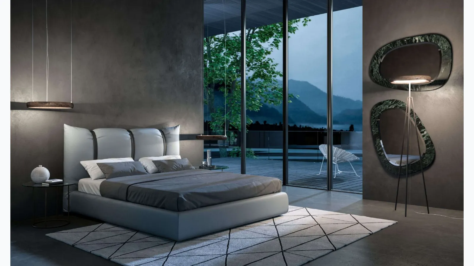 Bed with storage box Confit by Ozzio