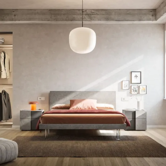 Bed with Cream Night 24 headboard by Orme