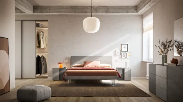 Bed with Cream Night 24 headboard by Orme