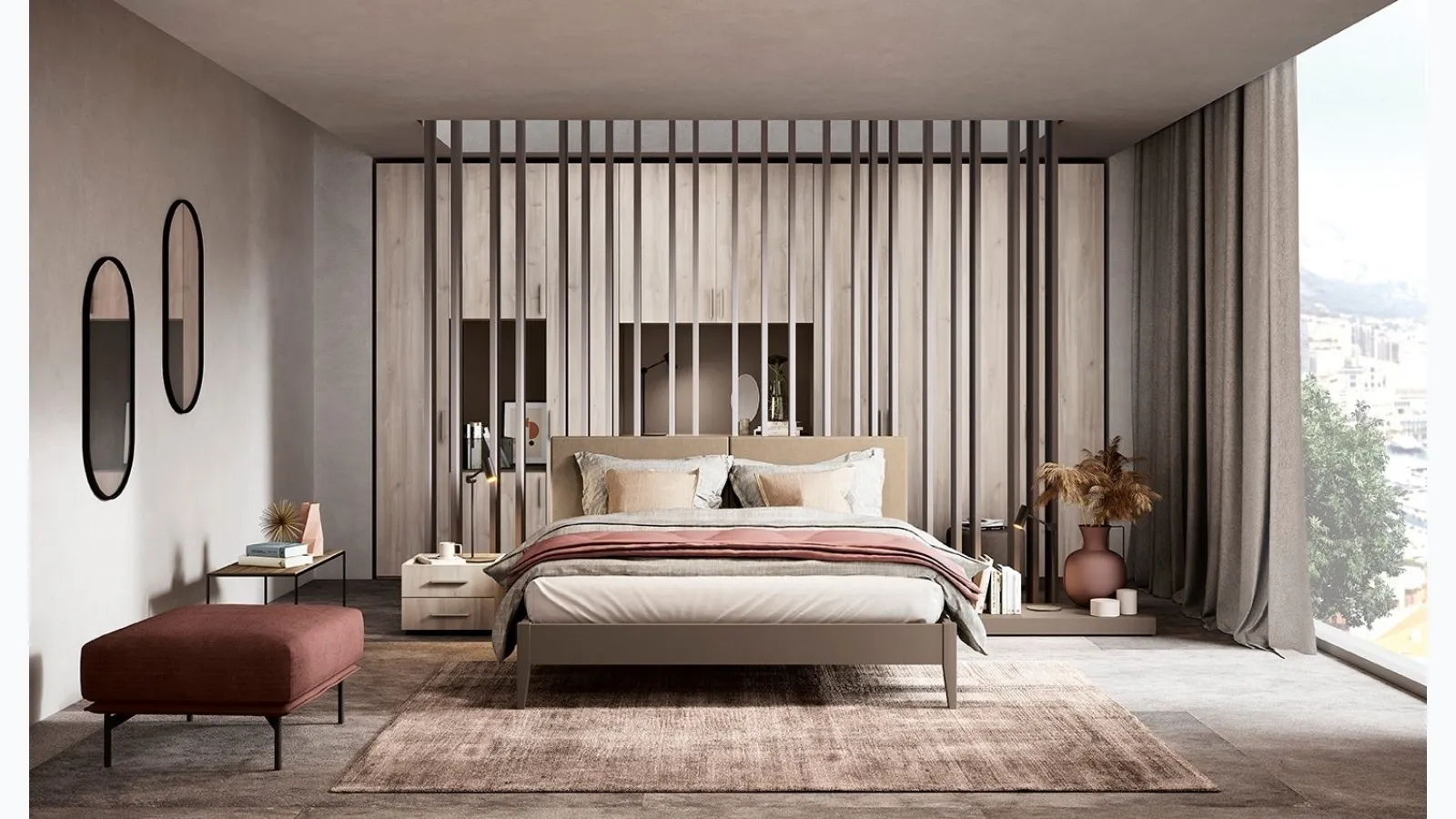 Bed with Cushy headboard by Colombini Casa