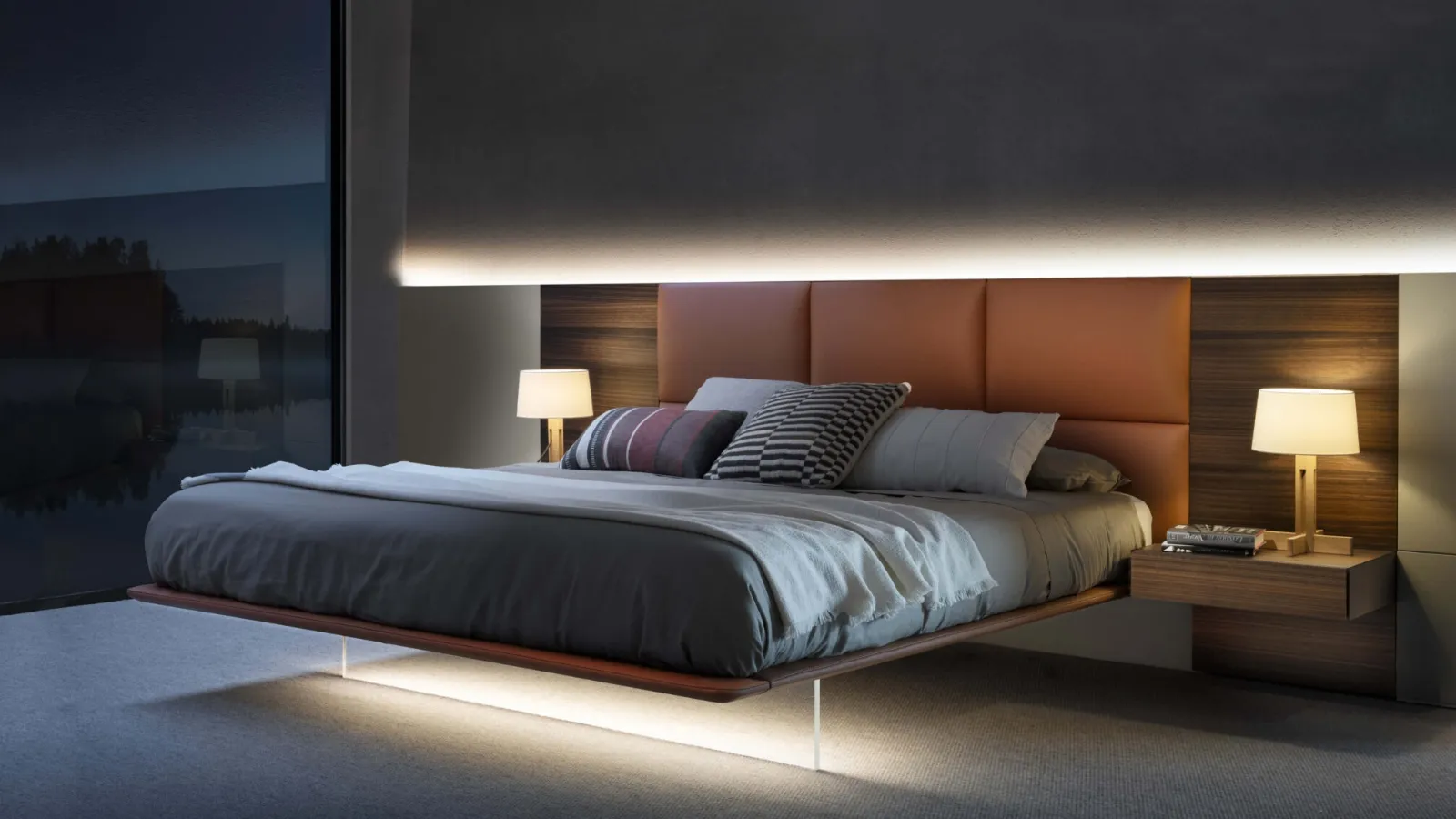 Bed with Dama boiserie by Presotto