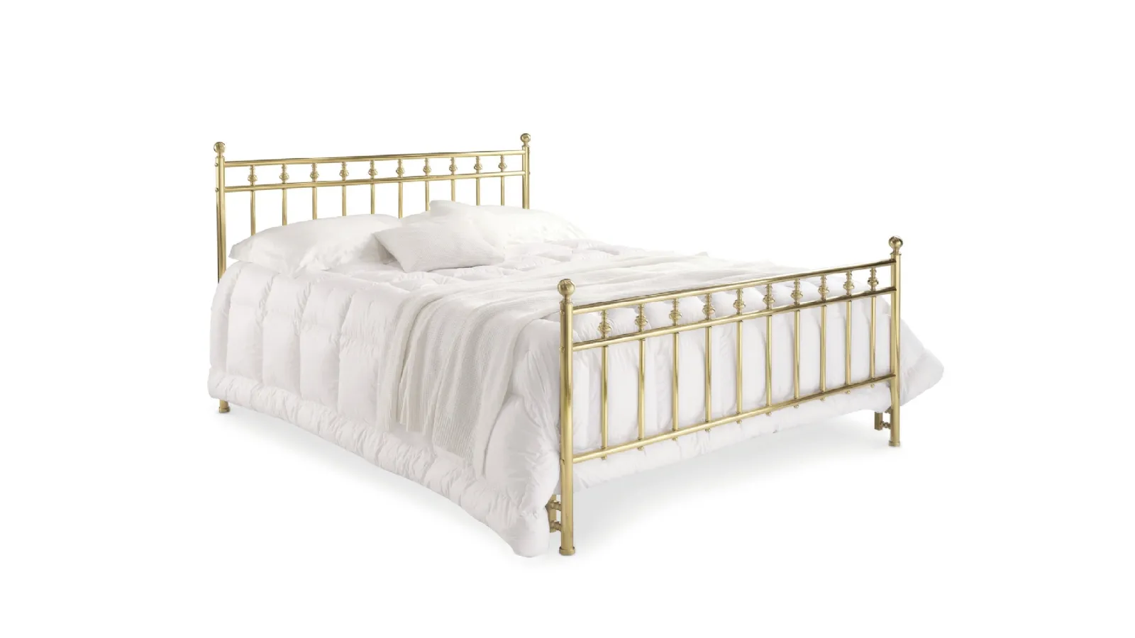 Double bed Denis in brass by Cantori