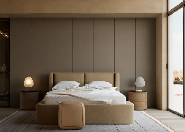 Padded bed Dwelling by Kristalia